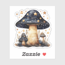 Celestial Psychedelic Mushroom Waterverf Artwork Sticker