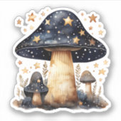 Celestial Psychedelic Mushroom Waterverf Artwork Sticker (Voorkant)