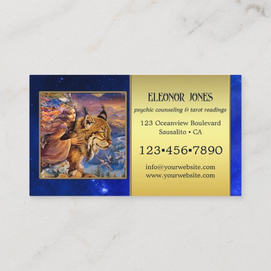Celestial Psychic Tarot Reader Foto Visitekaartje (Achterkant)
