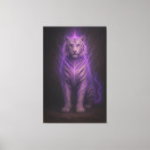 Celestial Purple Flame White Tiger – High-End Fant Canvas Afdruk (Voorkant)