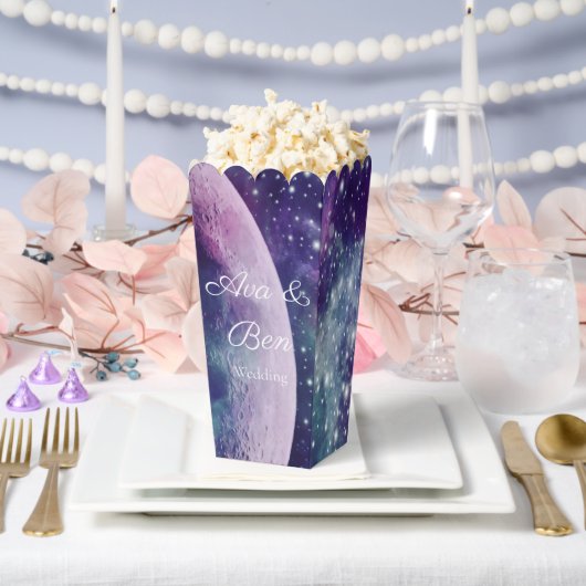 Celestial Purple Galaxy Moon Wedding Bedankdoosjes (Huwelijk)