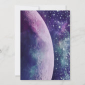 Celestial Purple Galaxy Moon Wedding Celebration  Kaart (Achterkant)