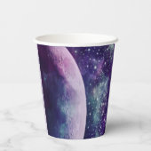 Celestial Purple Galaxy Moon Wedding  Papieren Bekers (Achterkant)