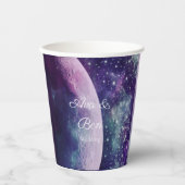 Celestial Purple Galaxy Moon Wedding  Papieren Bekers (Voorkant)