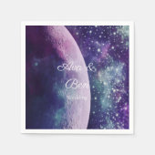 Celestial Purple Galaxy Moon Wedding  Servet (Voorkant)