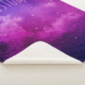 Celestial Purple Galaxy & Stars Personalized Name Sherpa Deken (3/4)