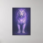 Celestial Purple White Tiger – Divine Aura Fantasy Canvas Afdruk (Voorkant)