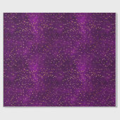 Celestial Purple & Yellow Starry Night Pattern Cadeaupapier (Vlak)