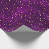 Celestial Purple & Yellow Starry Night Pattern Cadeaupapier (Hoek)