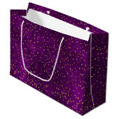 Celestial Purple & Yellow Starry Night Pattern Groot Cadeauzakje (Voorkant Gekanteld)