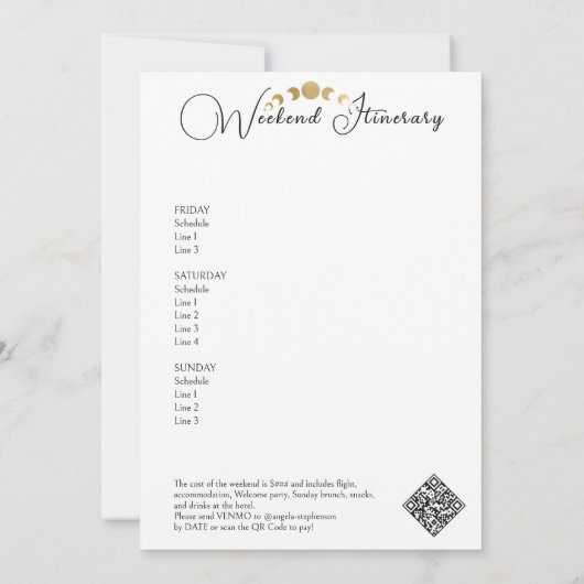 Celestial Pyjama Party PJ's & Prosecco Bachelorett Kaart (Achterkant)