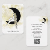 *~* Celestial QR code GODDESS Woman on Moon Visitekaartje (Voorkant / Achterkant)