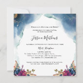 Celestial Quinceañera Blauw Paarse Blauwgroen en F Kaart (Voorkant)