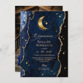  Celestial Quinceanera Midnight Stars Moon  Kaart (Voorkant / Achterkant)