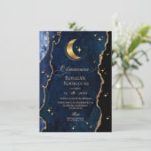  Celestial Quinceanera Midnight Stars Moon  Kaart (Staand voorkant)