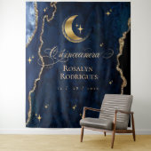  Celestial Quinceanera Midnight Welcome Sign  Wandkleed (In situ)