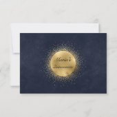 Celestial Quinceanera Moon Gold RSVP Response Kaar (Achterkant)