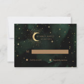 Celestial Quinceanera Moon Gold RSVP Response Kaar Kaartje (Voorkant)