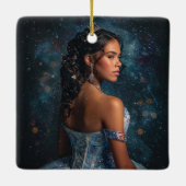 Celestial Quinceañera, op maat Keramisch Ornament (Achterkant)
