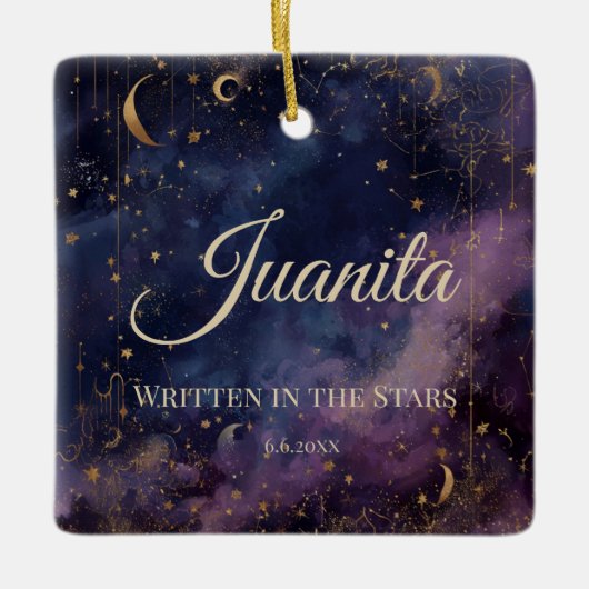 Celestial Quinceañera, op maat Keramisch Ornament (Voorkant)