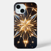 Celestial Radiance Golden Starburst Phone Case (Achterkant)