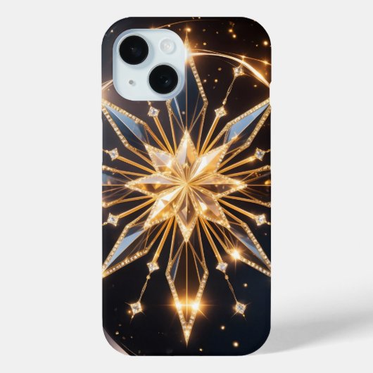 Celestial Radiance Golden Starburst Phone Case (Achterkant)