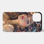 Celestial Radiance - Rainbow Winged Angel Portret iPhone Hoesje (Achterkant horizontaal)