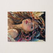 Celestial Radiance - Rainbow Winged Angel Portret Legpuzzel (Horizontaal)