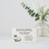 Celestial Ragdoll Registered Cattery Business Card Visitekaartje (Staand voorkant)