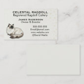 Celestial Ragdoll Registered Cattery Business Card Visitekaartje (Voorkant / Achterkant)
