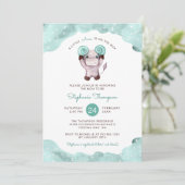 Celestial Ram Astrologie teken Mint Baby shower Kaart (Staand voorkant)