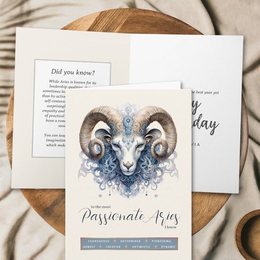 Celestial Ram Fantasy Zodiac Symbool Ram Verjaarda Kaart