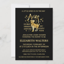 Celestial Ram Zodiac Baby shower Invitation