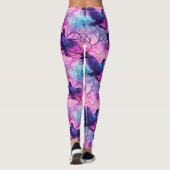 Celestial Raven Galaxy Pastel Halloween Patroon Leggings (Achterkant)