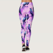 Celestial Raven Galaxy Pastel Halloween Patroon Leggings (Achterkant)