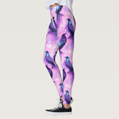 Celestial Raven Galaxy Pastel Halloween Patroon Leggings (Links)