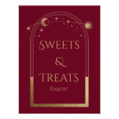 Celestial Red Gold Verjaardag snoep & lekkernijen Perfect Poster (Voorkant)