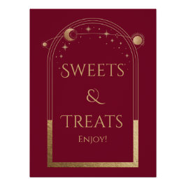 Celestial Red Gold Verjaardag snoep & lekkernijen Perfect Poster