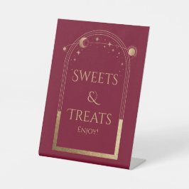 Celestial Red Gold Verjaardag snoep & lekkernijen Reclamebord Met Voetstuk