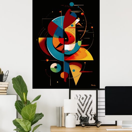 Celestial Rhythm – Abstract Geometric Motion Poster (Thuiskantoor)