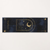 Celestial Rising Moon Monogram Gouden Glitter Mari Yogamat (Voorkant (horizontaal))