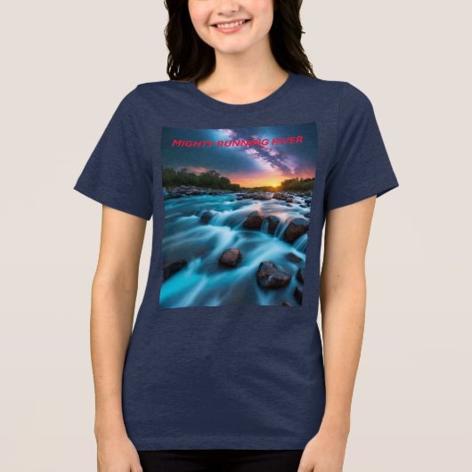 Celestial River Dreams - Abstracte zonsondergang e Tri-Blend Shirt (Voorkant)