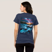 Celestial River Dreams - Abstracte zonsondergang e Tri-Blend Shirt (Achterkant volledig)