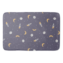 Celestial Rocket Moon Stars Planetenpatroon Badmat