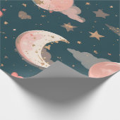 Celestial Romance Dreamy Moon & Stars Valentine Se Cadeaupapier (Hoek)