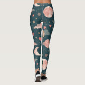 Celestial Romance Dreamy Moon & Stars Valentine Se Leggings (Achterkant)