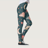 Celestial Romance Dreamy Moon & Stars Valentine Se Leggings (Rechts)
