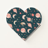 Celestial Romance Dreamy Moon & Stars Valentine Se Notitieboek (Achterkant)