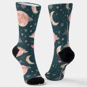 Celestial Romance Dreamy Moon & Stars Valentine Se Sokken (Gebogen)