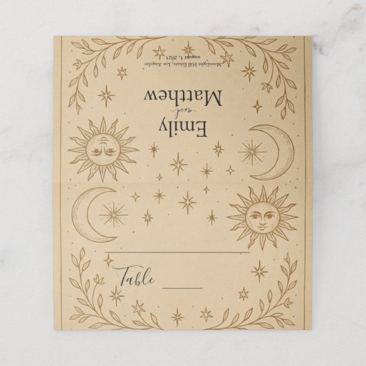Celestial Romance Elegant Celestial Design Plaatskaartje (Buitenkant ongevouwen)